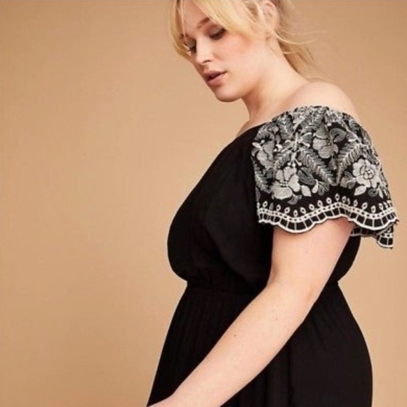 Lane Bryant Dresses & Skirts - Lane Bryant Off-The-Shoulder Embroidered Dress